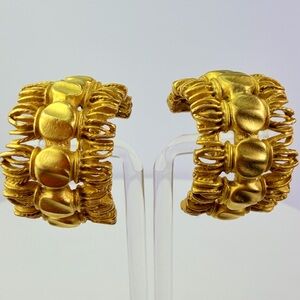 Vintage Givemchy half hoop chunky gold earrings